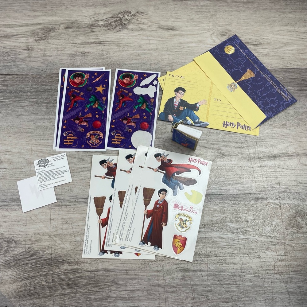 Harry Potter 2000 Y2K Vintage Lot Stationary - Stickers, Temp Tattoos, Envelopes